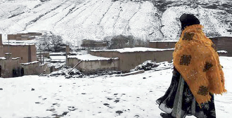chute de neige au maroc