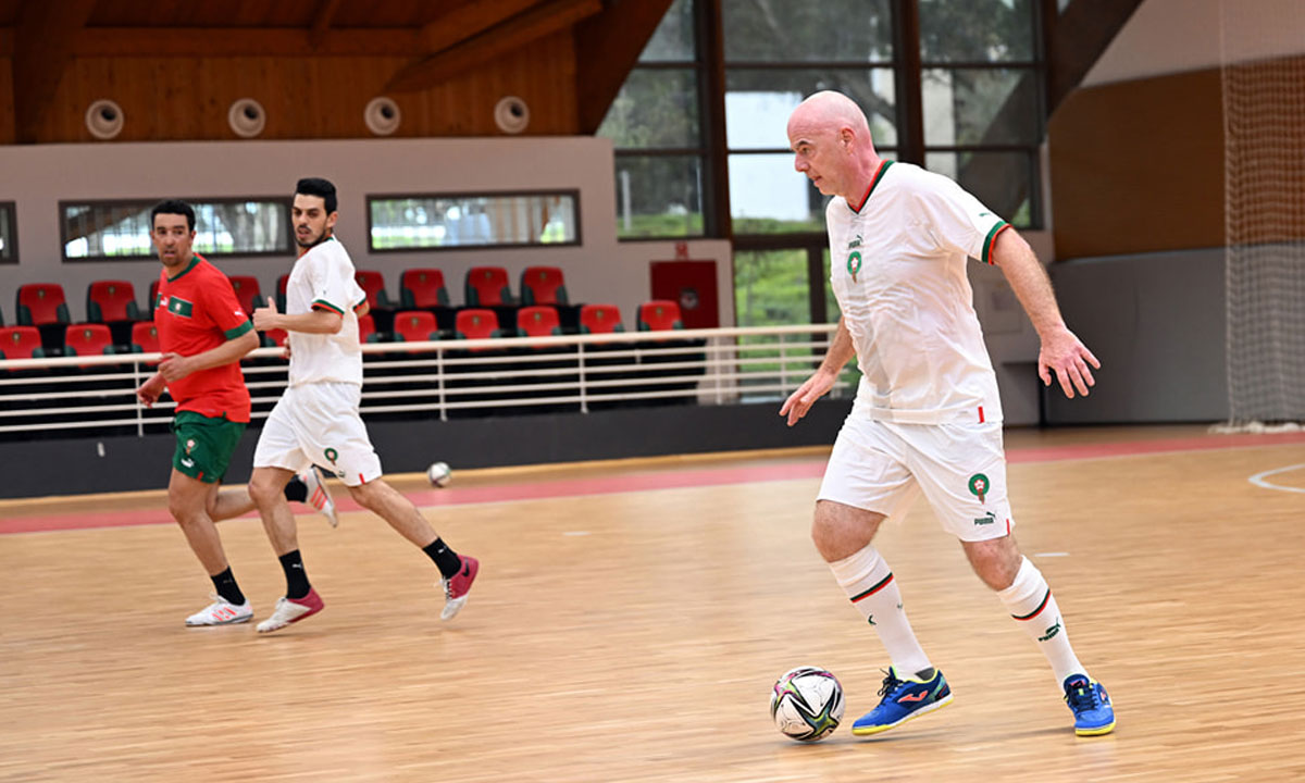 Photos. Mundialito: un match de futsal Infantino vs Lekjaa, avant Ahly-Real Madrid
