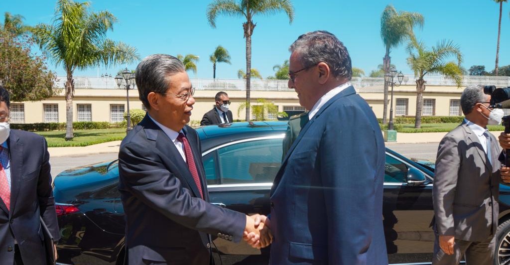 Aziz Akhannouch, Zhao Leji, Président du Comité Permanent de l’Assemblée Populaire Nationale de la République Populaire de Chine,
