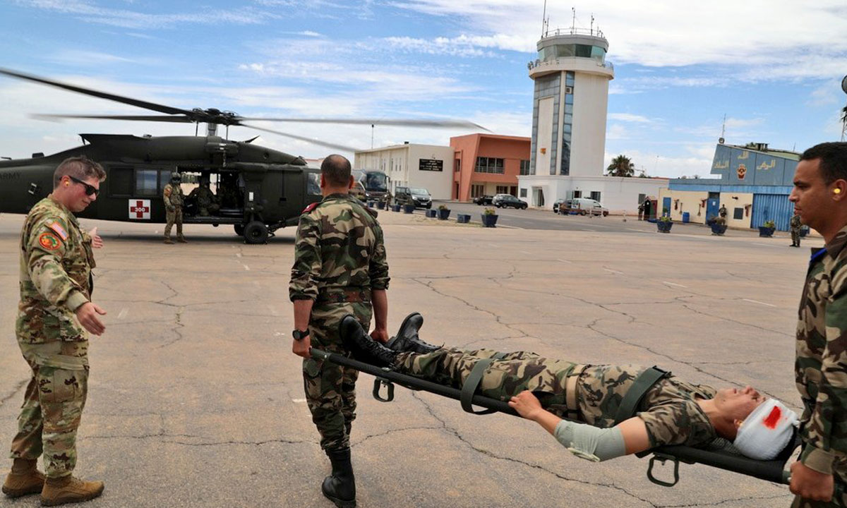 Africain Lion 23: la troisième base aérienne de Kenitra accueille plusieurs formations sur l'évacuation des blessés de guerre