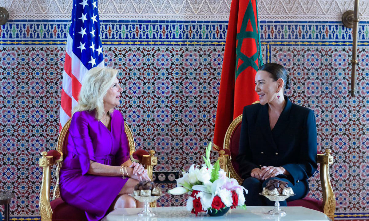 La Première Dame des Etats-Unis Jill Biden accueillie par Lalla Hasnaa à Marrakech