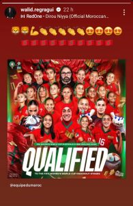 Story Insta de Walid Regragui