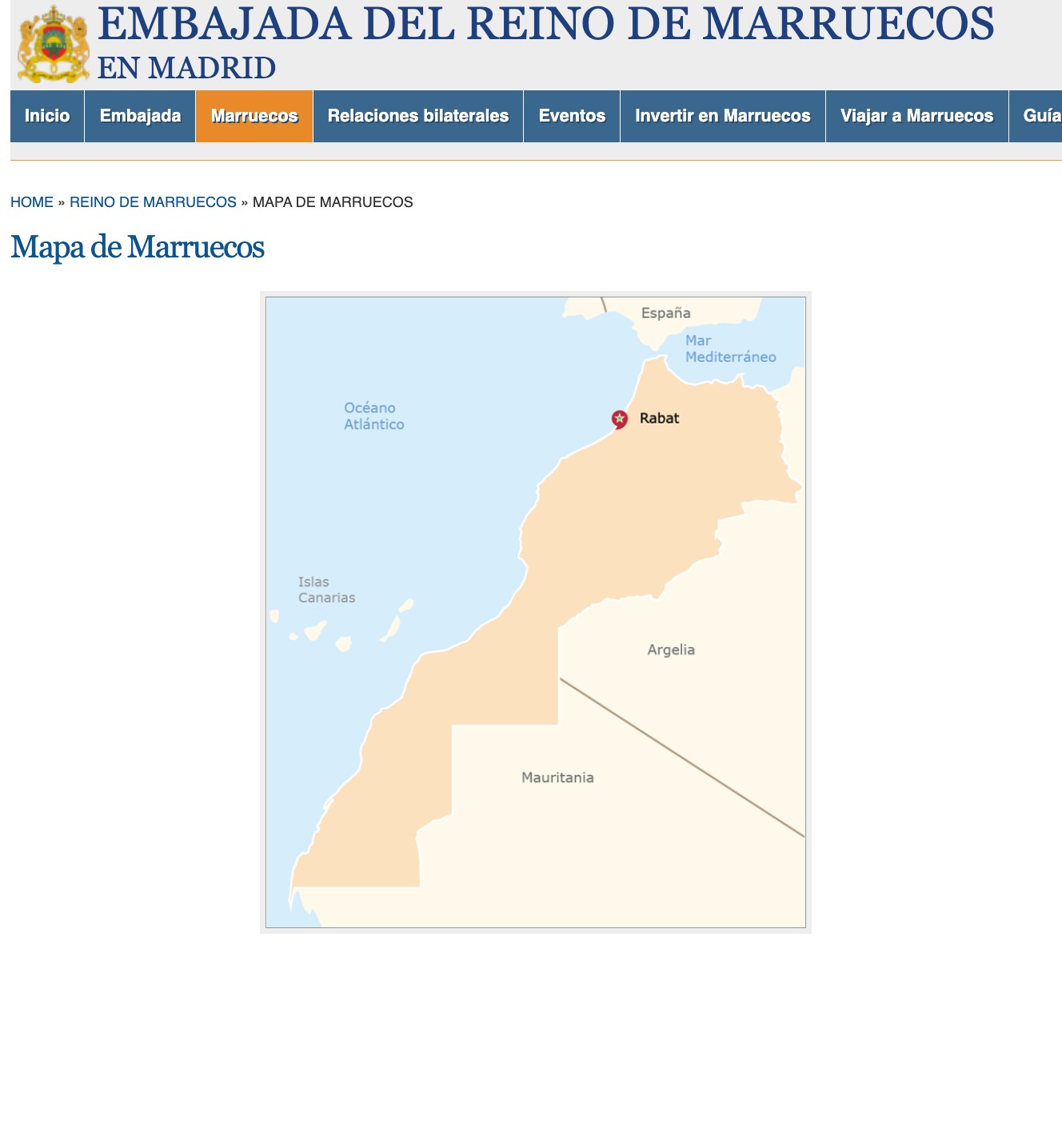 carte du maroc ambassade à madrid