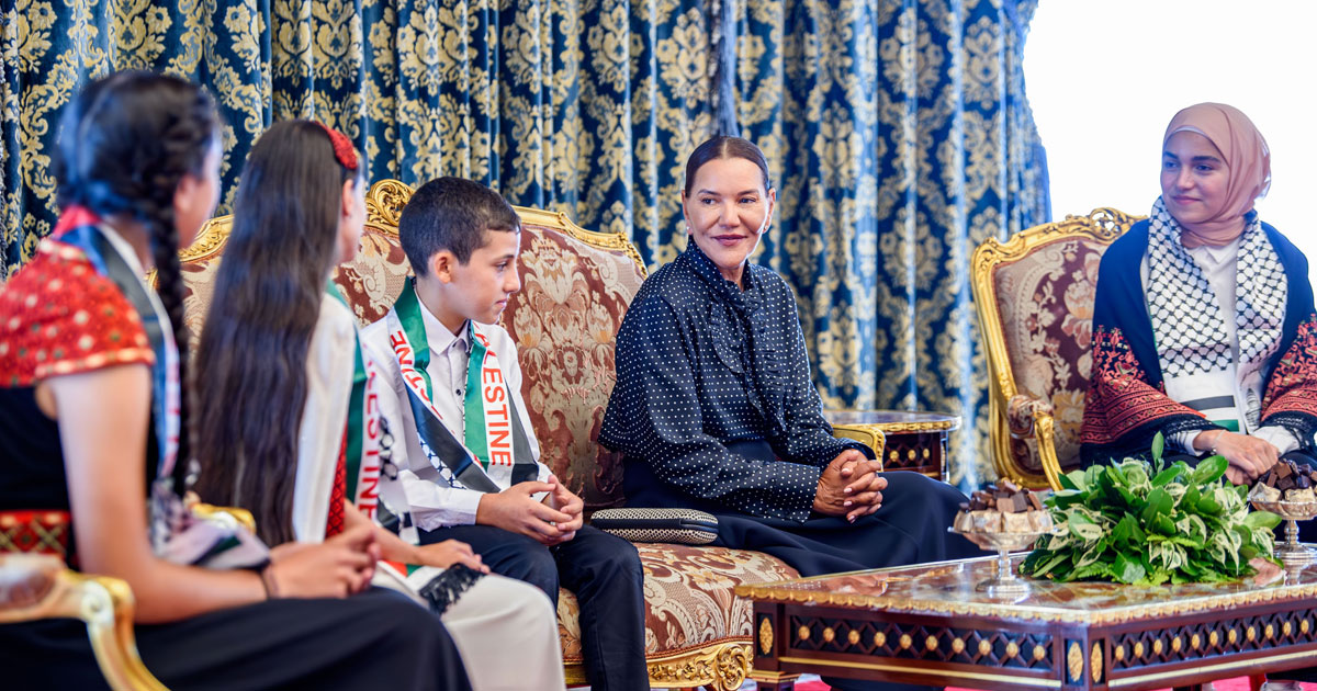 SAR la Princesse Lalla Hasnaa reçoit les enfants maqdessis participant à la 14ème édition des colonies de vacances de l'Agence Bayt Mal Al-Qods