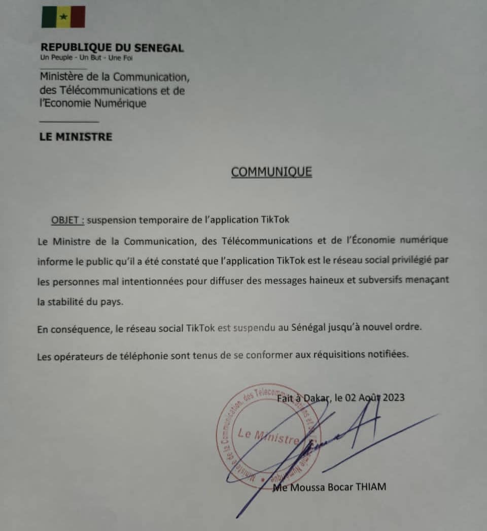 suspension de tiktok