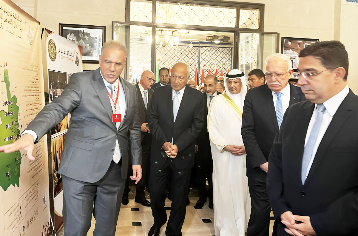 bourita inaugure une exposition de l agence bait mal al qods au caire