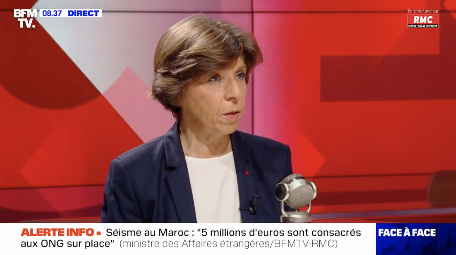 Catherine Colonna, séismes, secousse, puissant séisme, Séisme au Maroc, Séisme au Haouz, protection civile,