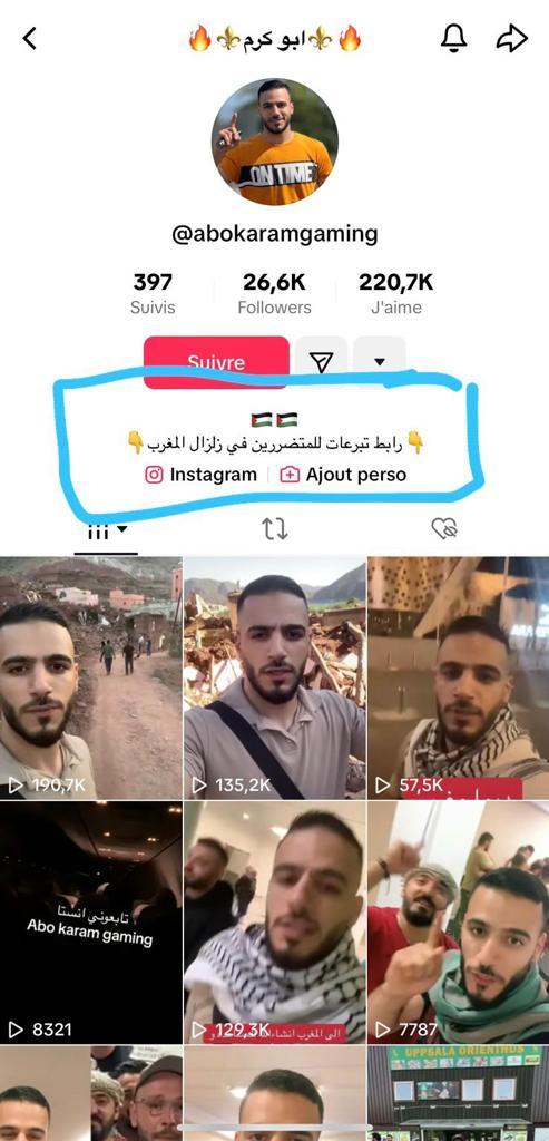 Cagnotte Palestinien pour séisme