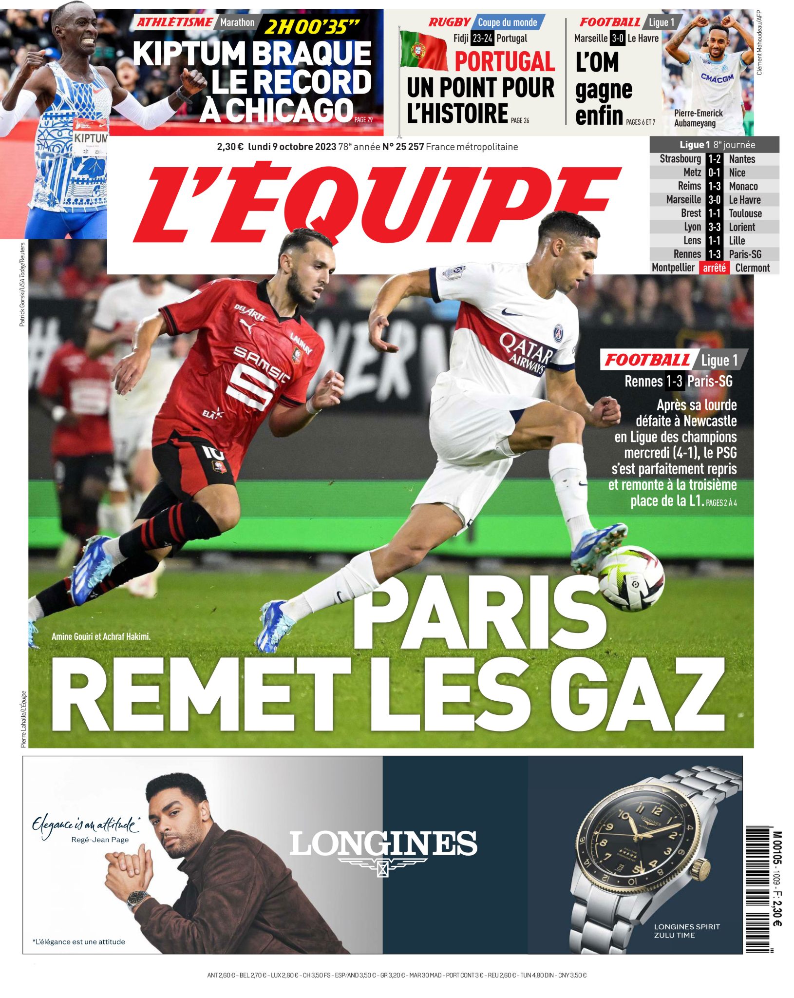l’Équipe 2023 10 9 une hakimi