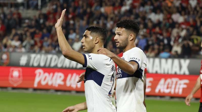 L’international marocain, Achraf Hakimi, a marqué un but lors de la victoire 3-1 de son équipe, le Paris Saint-Germain (PSG) contre Rennes.