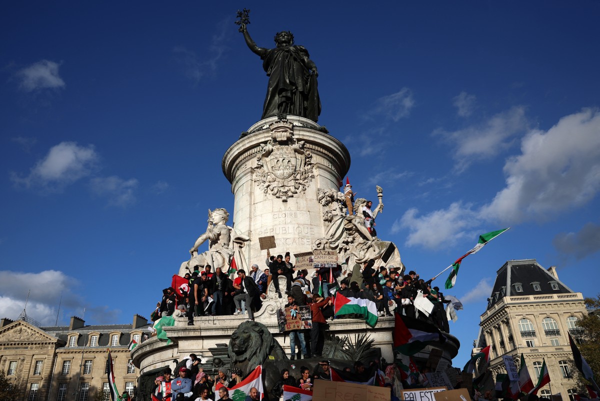 france palestinian israel conflict demo