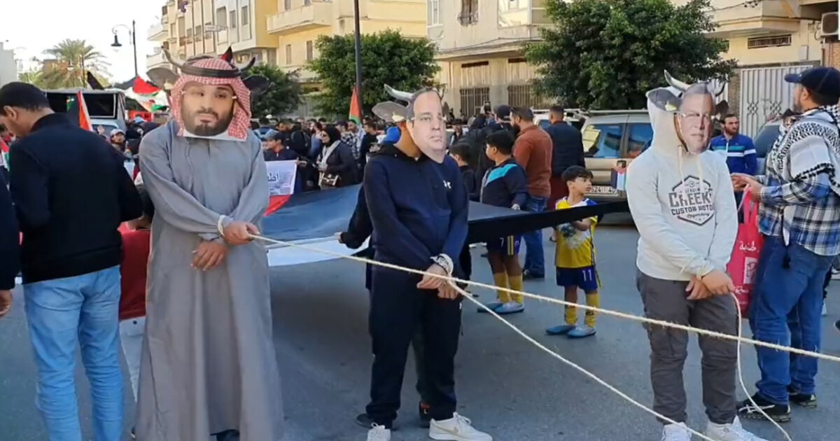 Chefs d'Etat arabes comparés à des bovins lors d'une manifestation à Tanger / Capture d'écran