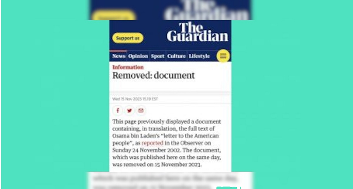 the guardian lettre oussama ben laden tiktok