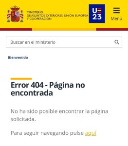 La preuve que la publication a été supprimée du site officiel de la diplomatie espagnole.