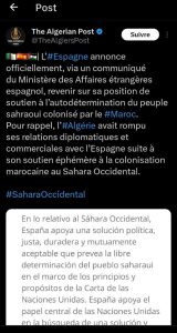 Le tweet de The Algerian Post.