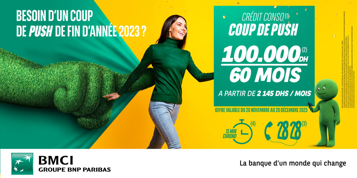 En cette fin d’année, BMCI propose une offre exclusive de Crédit pour se faire plaisir…