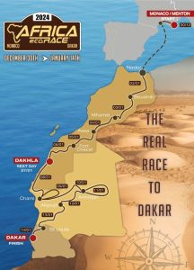 Carte générale du rallye Monaco-Dakar
