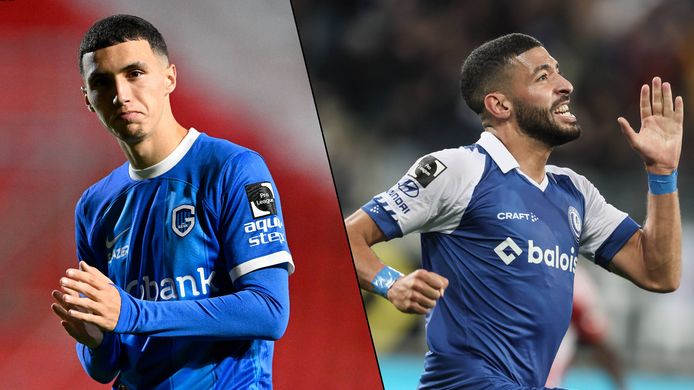 Bilal El Khannouss et Tarik Tissoudali sous les couleurs de leurs clubs respectifs.