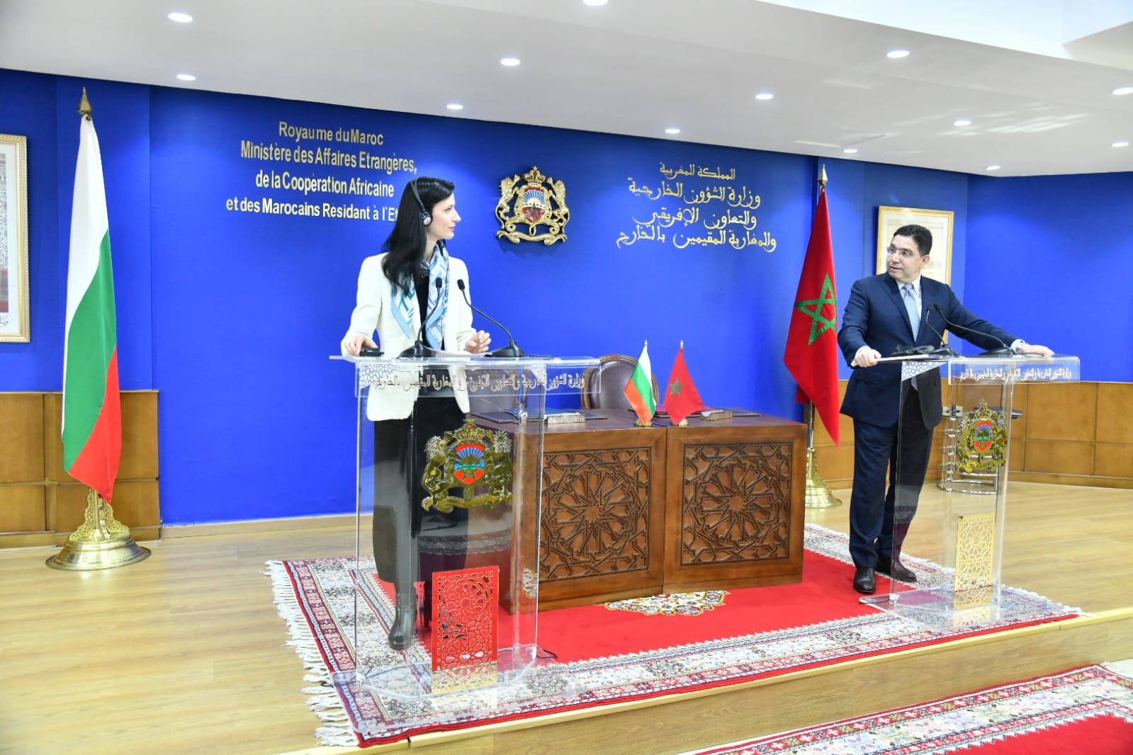 Point de presse conjoint avec la vice Première ministre et ministre des Affaires étrangères de la République de Bulgarie, Mariya Gabriel