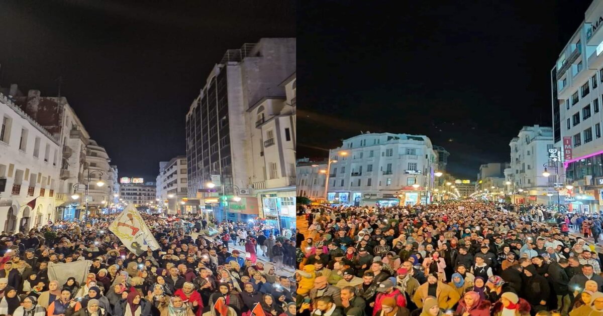 Manifestation des enseignants grévistes et suspendus à Tanger.