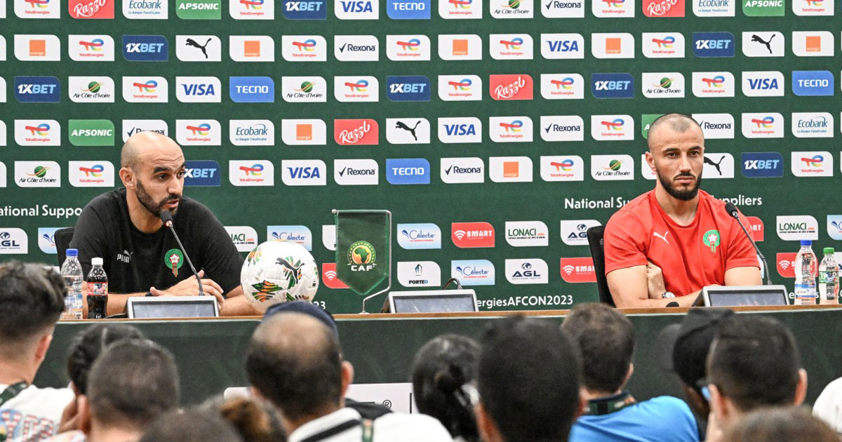 walid regragui en conference de presse avant le match maroc zambie