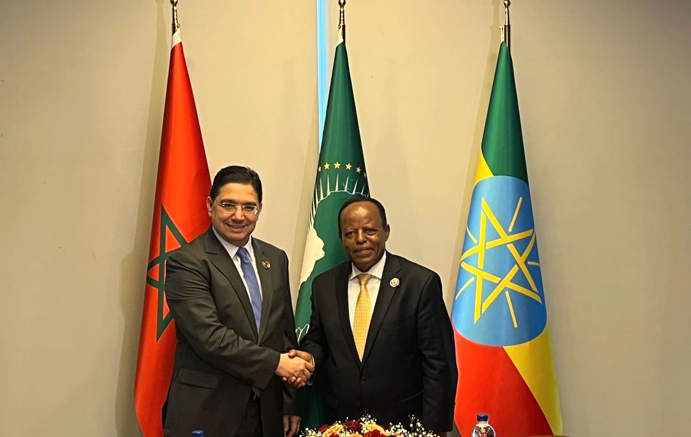 M. Nasser Bourita s’est entretenu, à Addis-Abeba, avec le ministre éthiopien des Affaires Étrangères, M. Taye Atske Selassie.