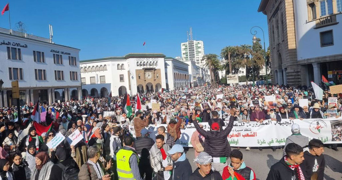 Gaza: les Marocains de nouveau dans la rue pour soutenir la résitance et exiger la criminalisation de la normalisation