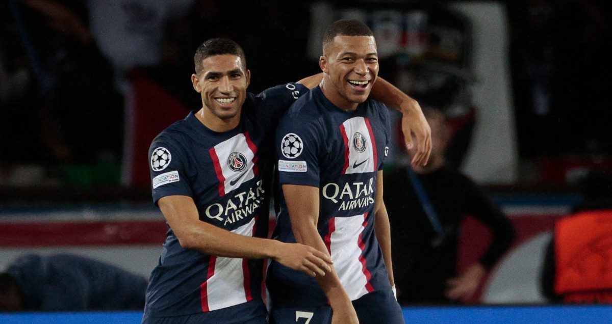 Achraf Hakimi et Kylian Mbappé.