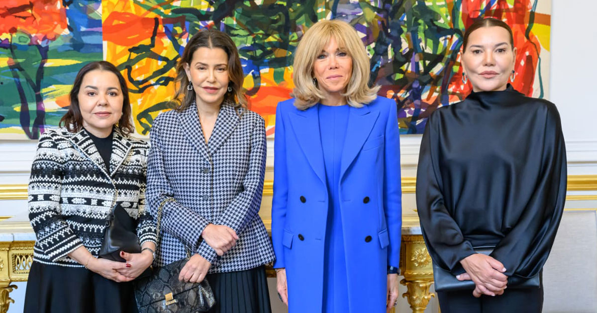 Les Princesses Lalla Meryem, Lalla Asmae et Lalla Hasnaa reçues à déjeuner au Palais de l’Elysée, à l’invitation de Madame Brigitte Macron