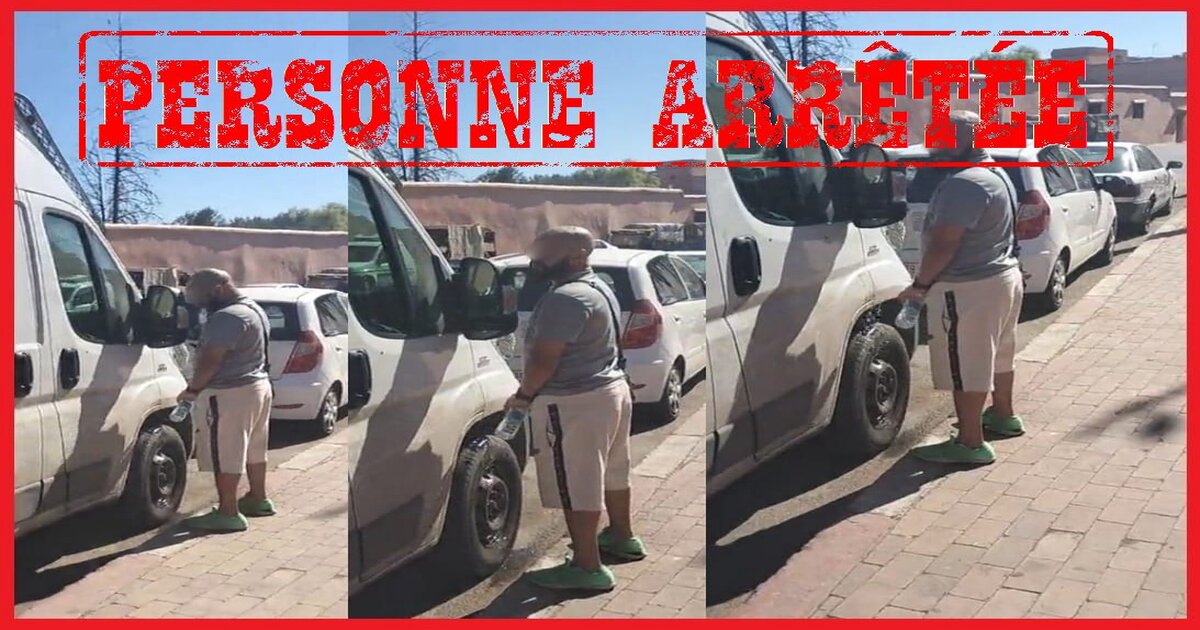 marrakech police estafette voiture dgsn arrestation urination