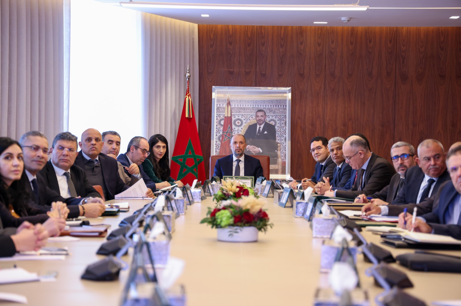 Mohcine Jazouli, ministre délégué chargé de l'Investissement, de la Convergence et de l’Évaluation des politiques publiques, lors de la réunion qui au lieu à Rabat.