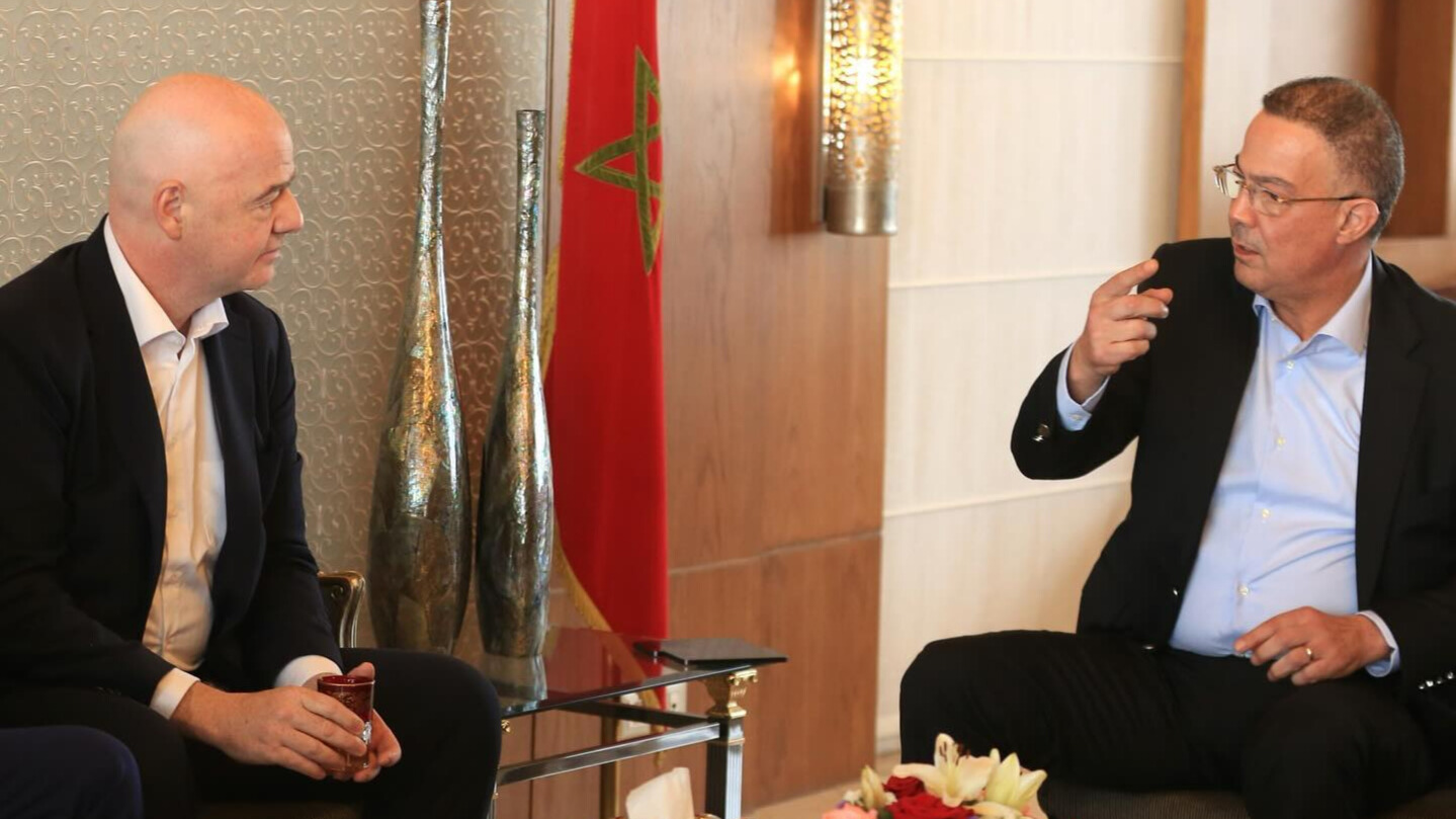 Gianni Infantino, patron de la FIFA, et Fouzi Lekjaa, président de la FRMF.