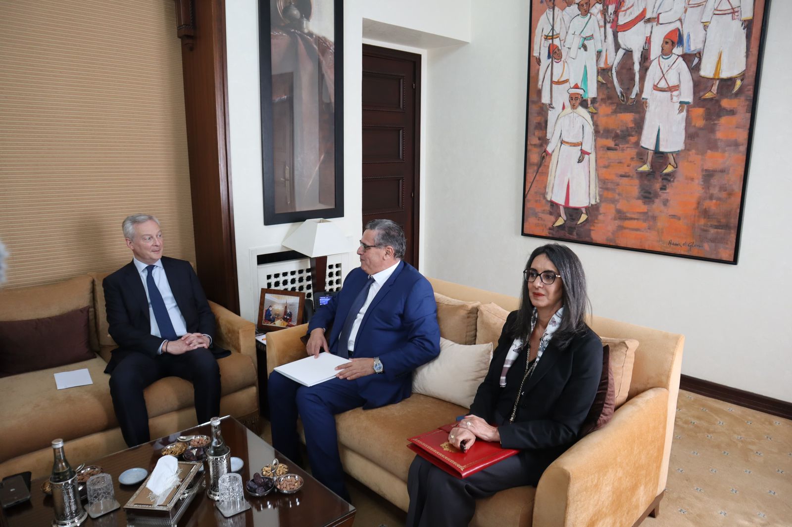 akhannouch reçoit avec bruno le maire
