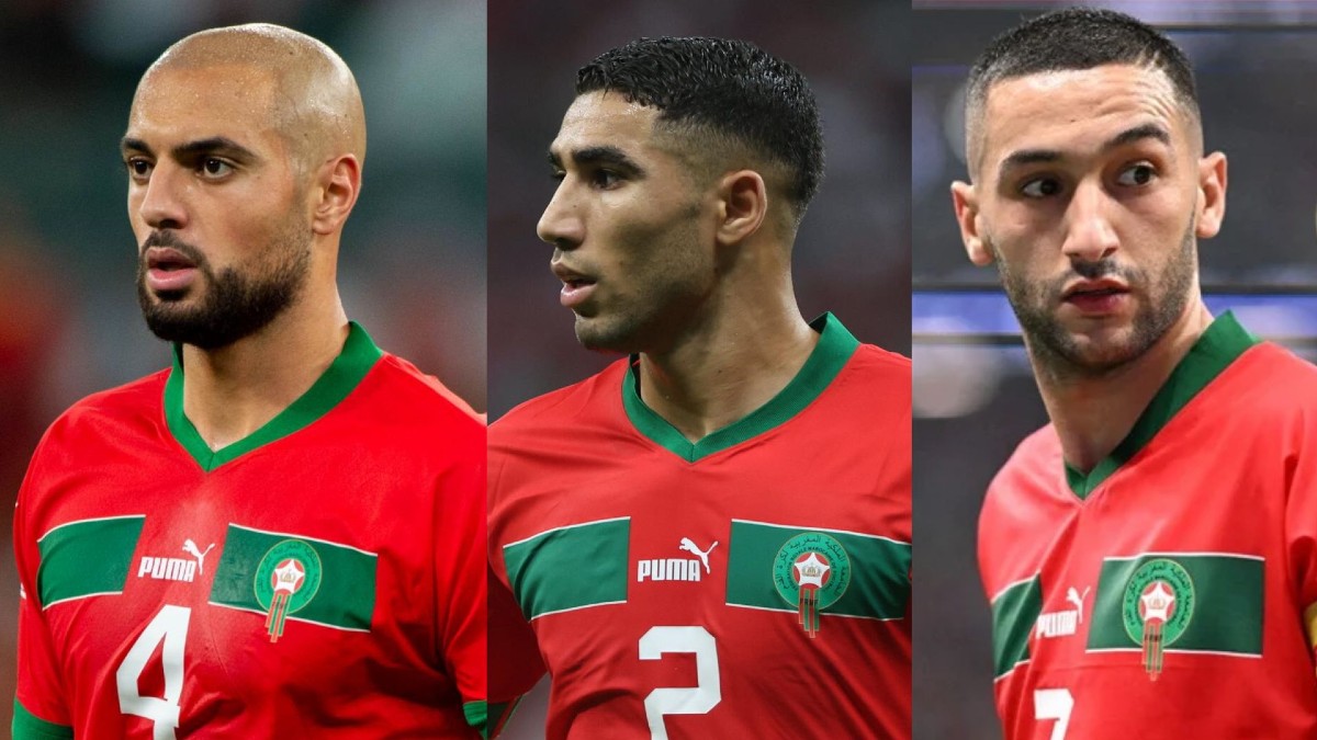 Sofyan Amrabat, Achraf Hakimi et Hakim Ziyech.