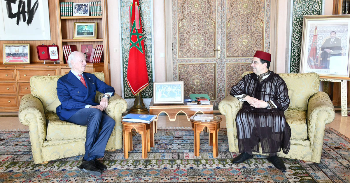 Bourita s’entretient à Rabat avec l’Envoyé Personnel du Secrétaire Général de l’ONU pour le Sahara marocain, M. Staffan de Mistura