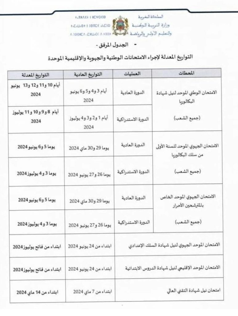 examens baccalaureat maroc 2024