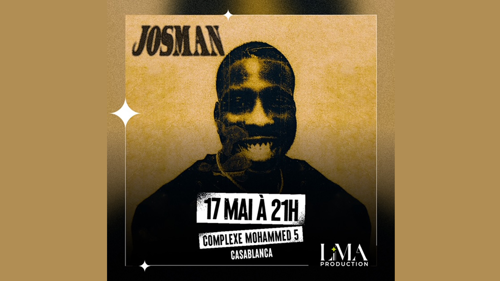 Affiche du concert du rappeur Josman à Casablanca.