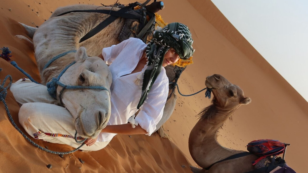 Federica lors de son séjour au Sahara marocain.