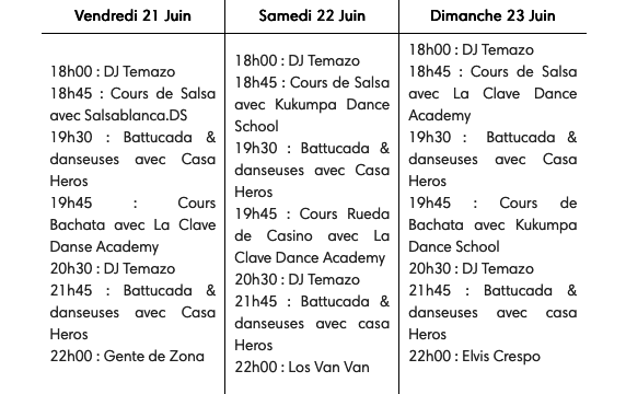 Programme du Festival Casa Anfa Latina.