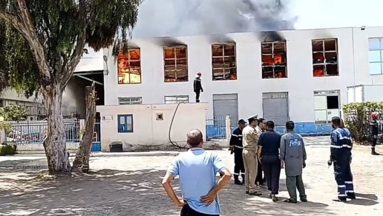 Incendie unite industrielle berrechid