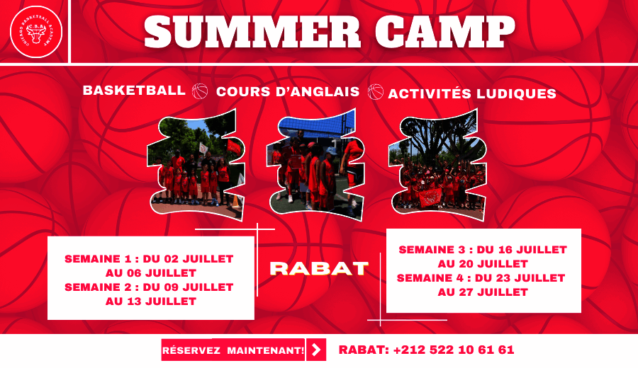 stage de basketball multiactivites en plein centre de rabat
