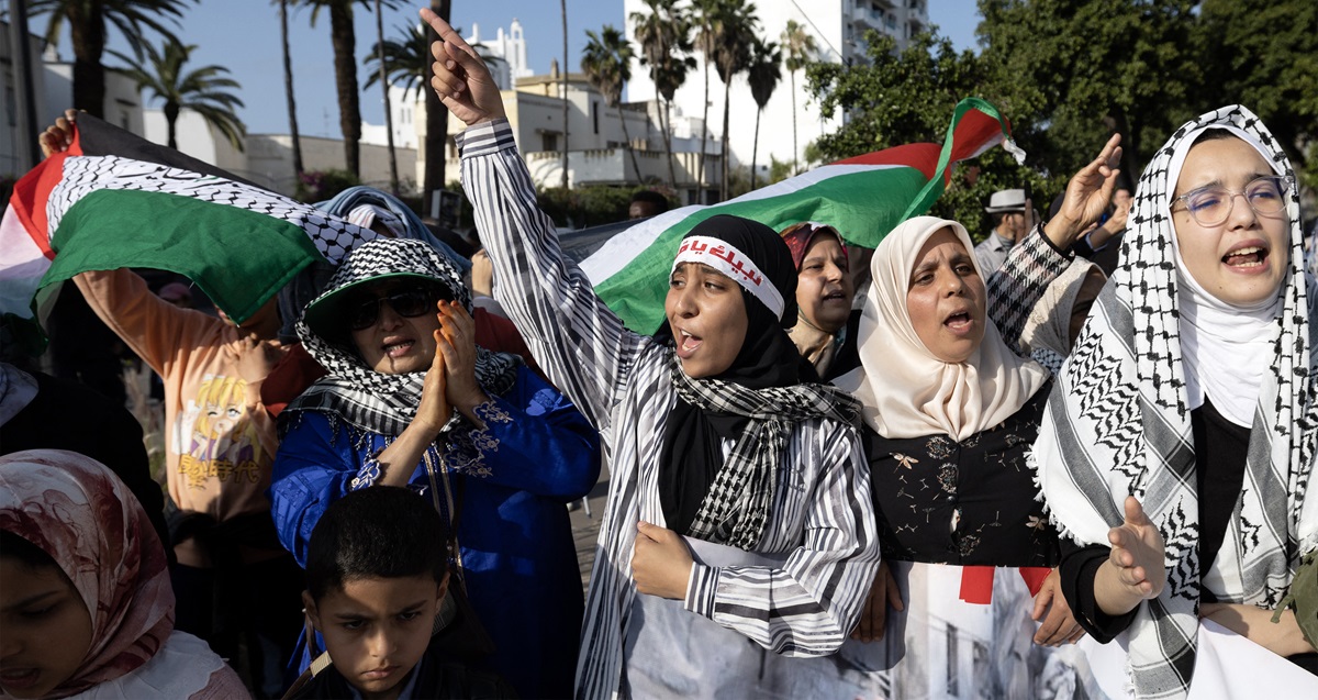 morocco palestinian israel conflict protest