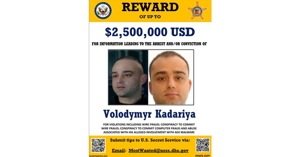 Les Etats-Unis offrent 2,5 millions de dollars pour l'arrestation d'un cyberpirate présumé ukraino-bélarusse