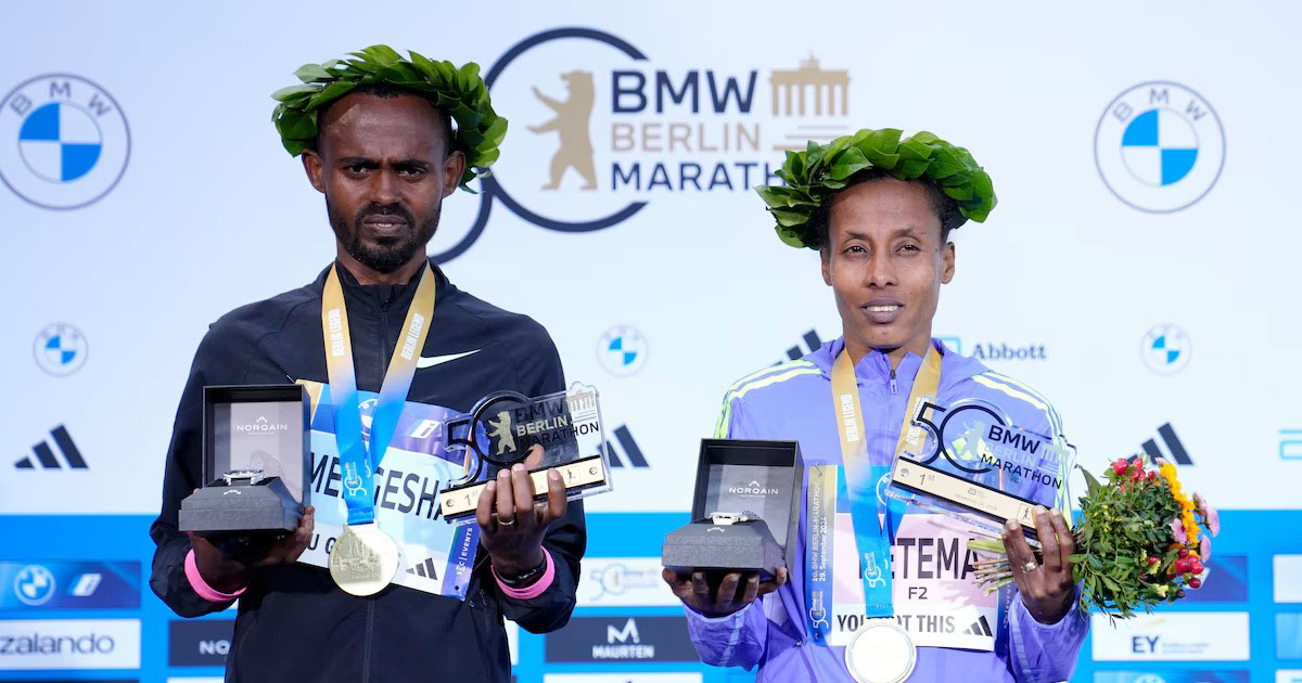 marathon de berlin éthiopiens milkesa mengesha et tigist ketema