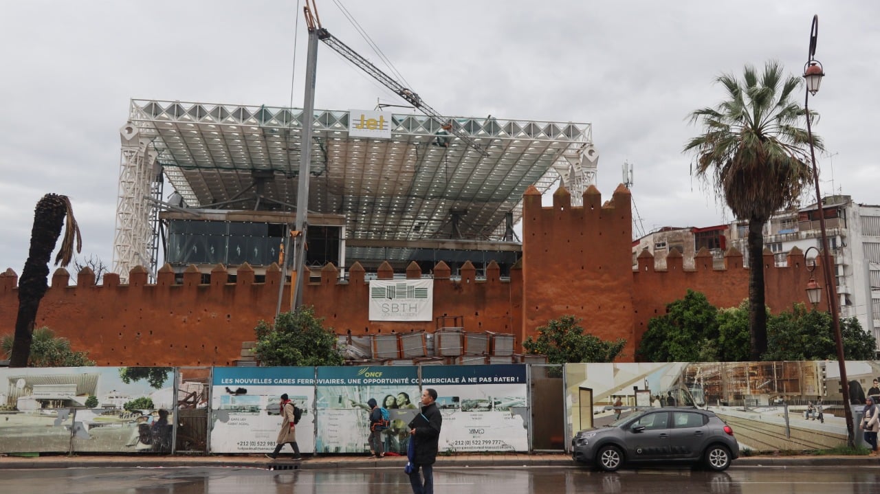 Vue Actuelle sur la façade arrière de la gare de Rabat-Ville