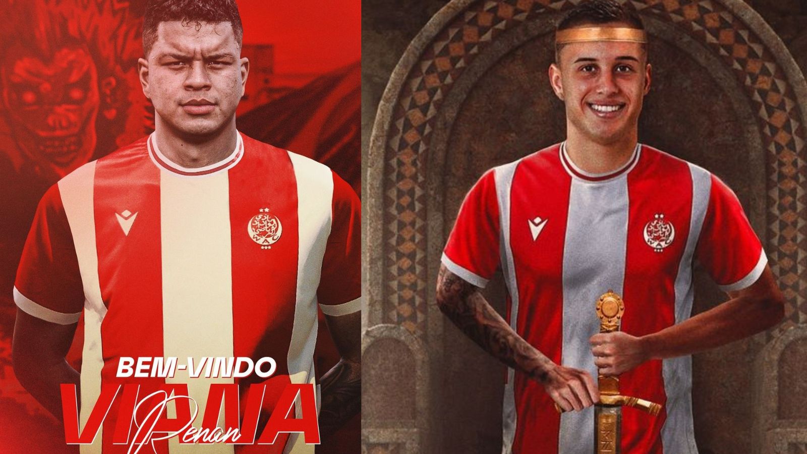 Renan Viana et Arthur Wenderrosky, nouveaux joueurs du Wydad de Casablanca.