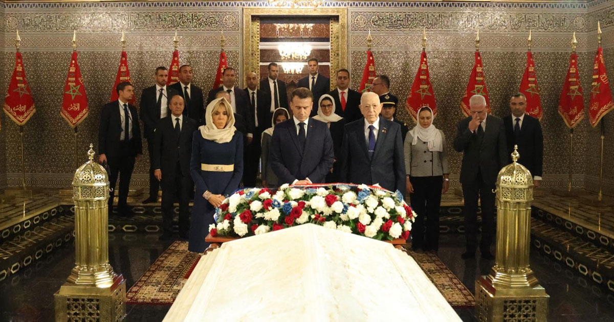 En images, la viste du Président Macron et son épouse au mausolée Mohammed V