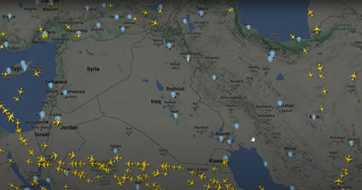 espace aérien vide après le début de l attaque israelienne contre l iran