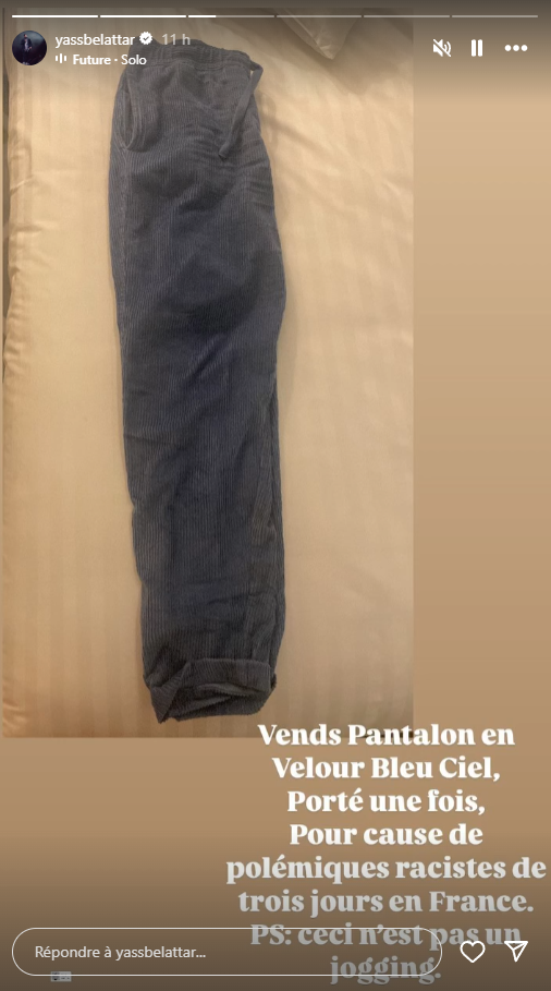 Story Instagram de Yassine Bellatar