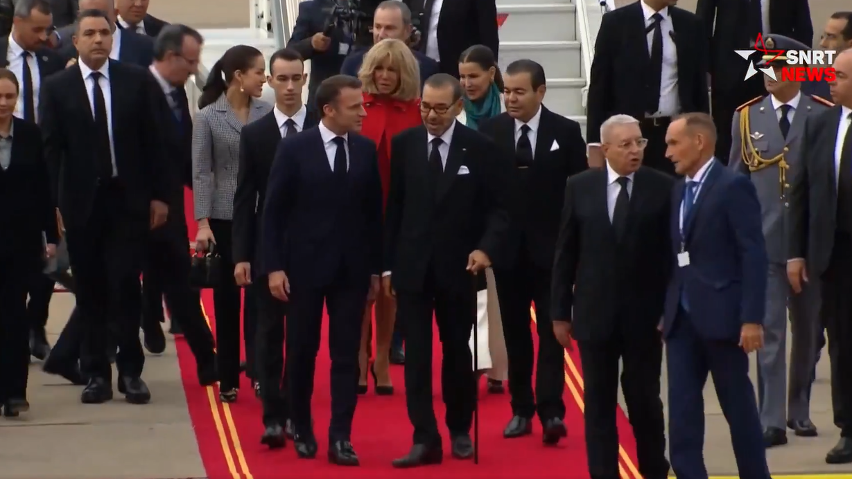 Moulay El Hassan Mohammed VI et Macron 